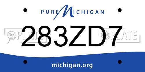 283ZD7 Michigan License Plate