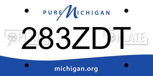 283ZDT Michigan License Plate