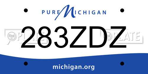 283ZDZ Michigan License Plate
