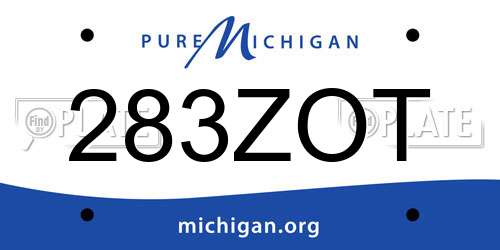 283ZOT Michigan License Plate
