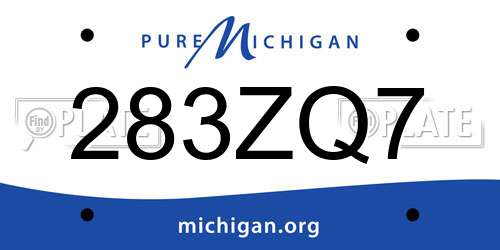 283ZQ7 Michigan License Plate