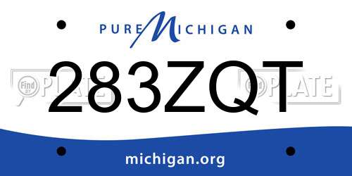 283ZQT Michigan License Plate