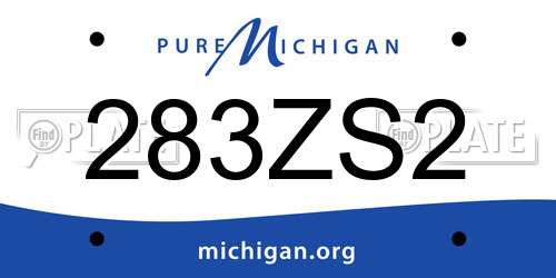 283ZS2 Michigan License Plate