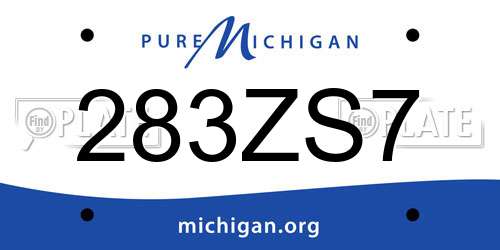 283ZS7 Michigan License Plate
