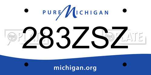 283ZSZ Michigan License Plate