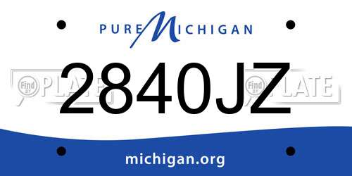 2840JZ Michigan License Plate