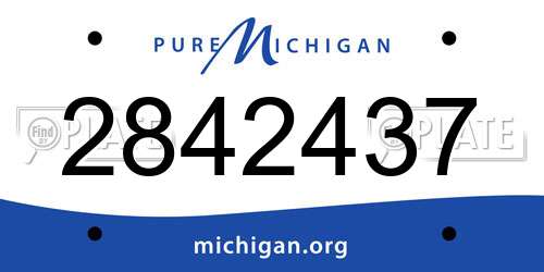 2842437 Michigan License Plate
