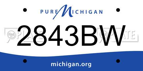 2843BW Michigan License Plate