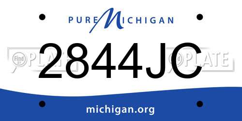 2844JC Michigan License Plate