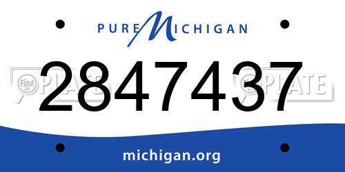 2847437 Michigan License Plate