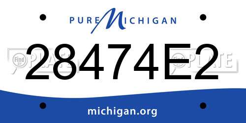 28474E2 Michigan License Plate