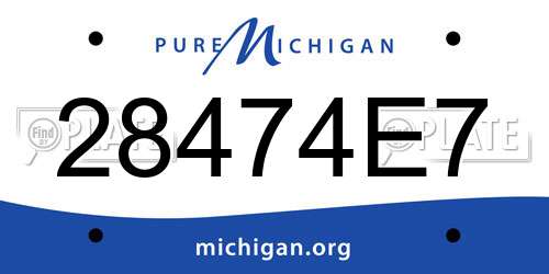 28474E7 Michigan License Plate