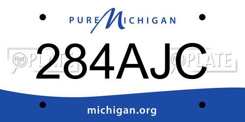 284AJC Michigan License Plate
