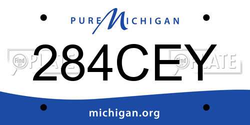 284CEY Michigan License Plate