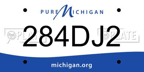 284DJ2 Michigan License Plate