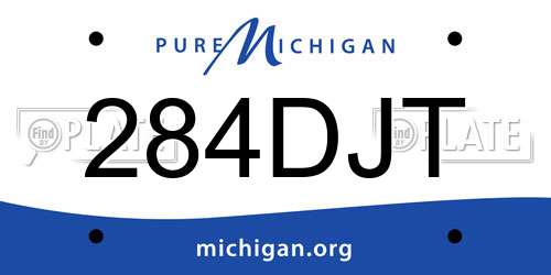 284DJT Michigan License Plate