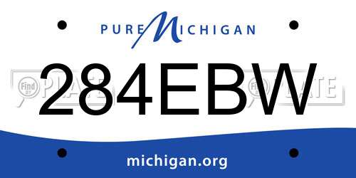284EBW Michigan License Plate