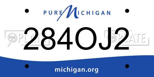 284OJ2 Michigan License Plate