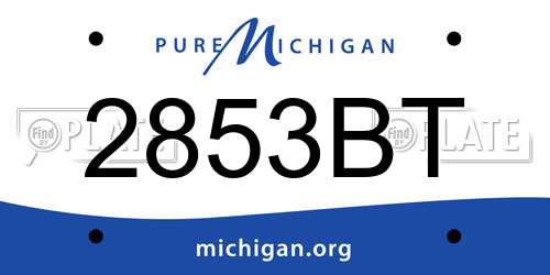 2853BT Michigan License Plate