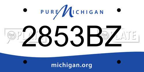 2853BZ Michigan License Plate