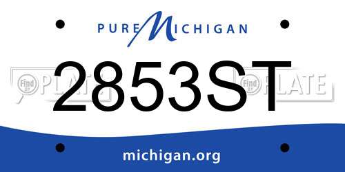 2853ST Michigan License Plate