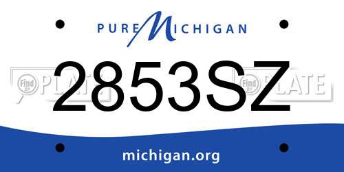 2853SZ Michigan License Plate
