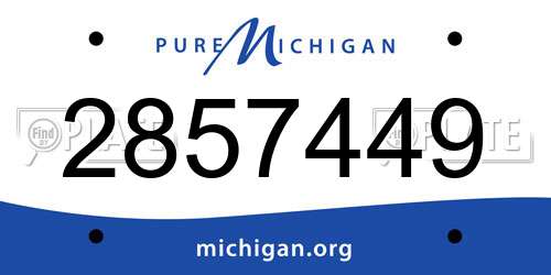 2857449 Michigan License Plate