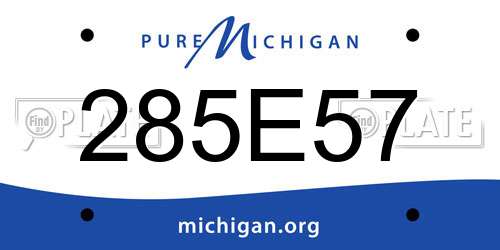 285E57 Michigan License Plate