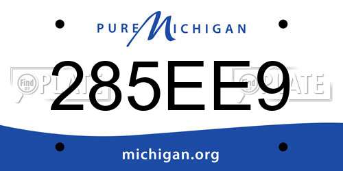 285EE9 Michigan License Plate