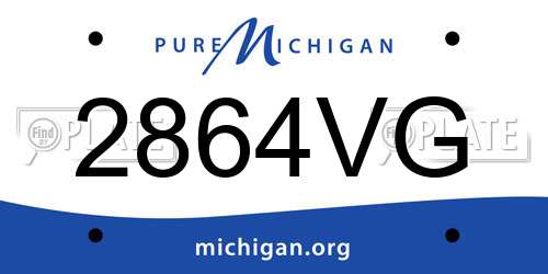 2864VG Michigan License Plate