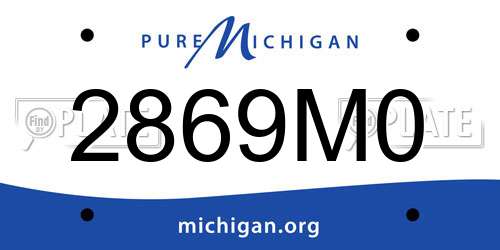 2869M0 Michigan License Plate