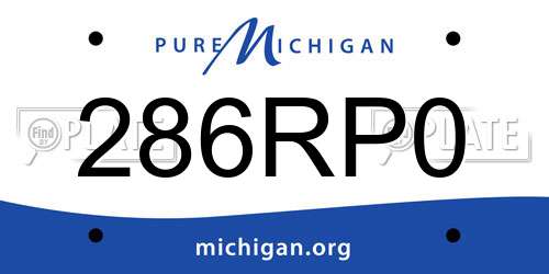 286RP0 Michigan License Plate