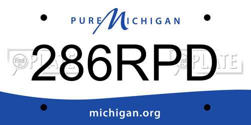 286RPD Michigan License Plate
