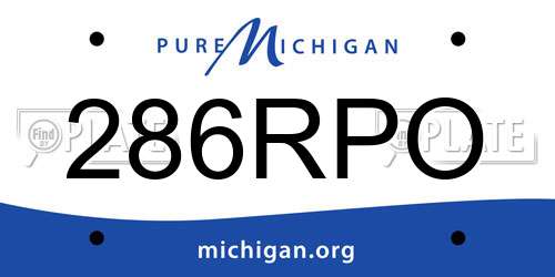 286RPO Michigan License Plate