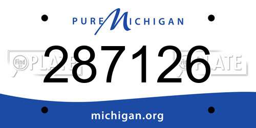 287126 Michigan License Plate