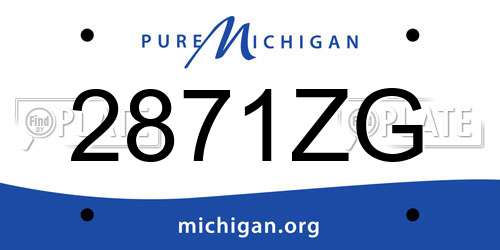 2871ZG Michigan License Plate