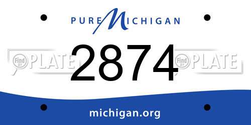 2874 Michigan License Plate