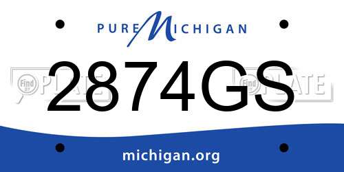 2874GS Michigan License Plate