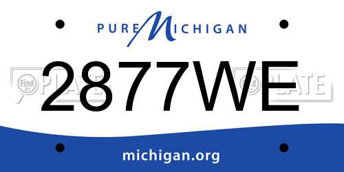 2877WE Michigan License Plate