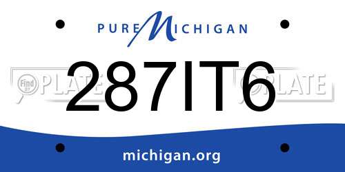 287IT6 Michigan License Plate