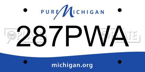 287PWA Michigan License Plate