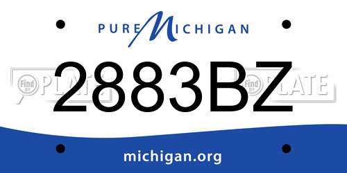 2883BZ Michigan License Plate