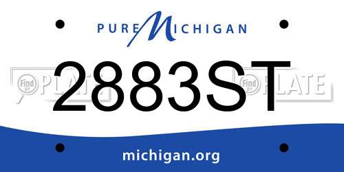 2883ST Michigan License Plate