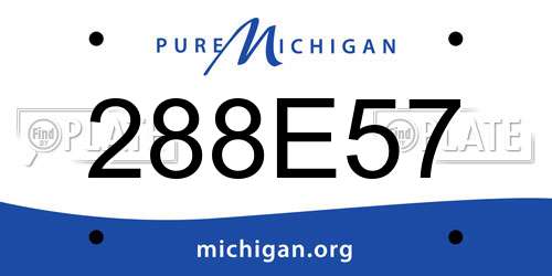 288E57 Michigan License Plate