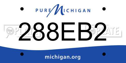 288EB2 Michigan License Plate