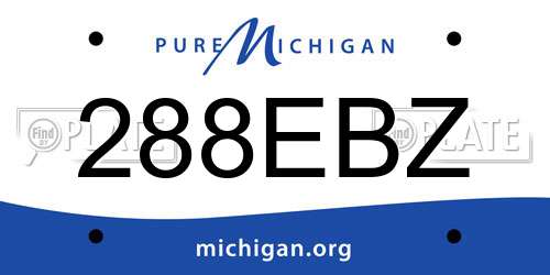 288EBZ Michigan License Plate