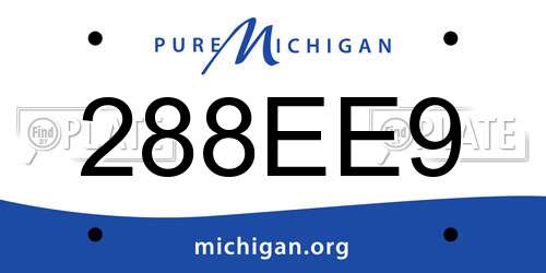 288EE9 Michigan License Plate