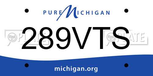 289VTS Michigan License Plate
