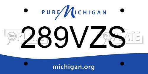289VZS Michigan License Plate