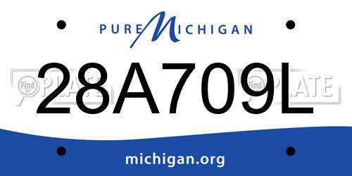 28A709L Michigan License Plate